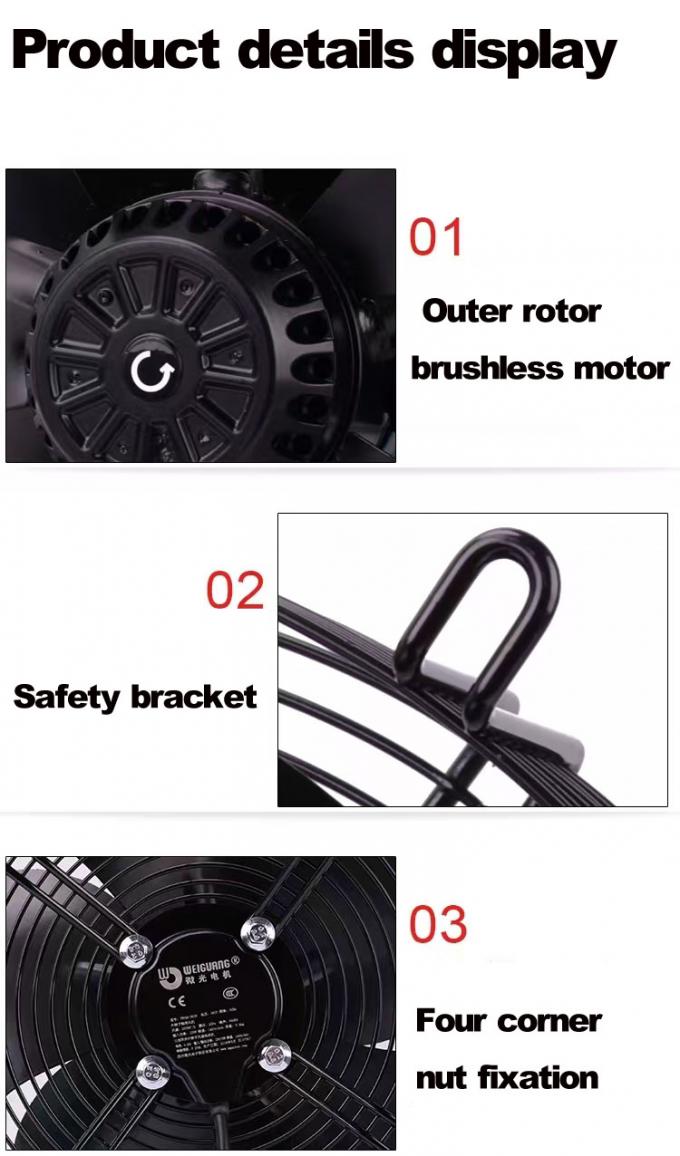 YWF Série 200 a 630mm Armazenamento a Frio Ventilador Lâmina Motor Condensador Evaporador Ventilador Fabricante Rotor Externo Ventilador Axial 5