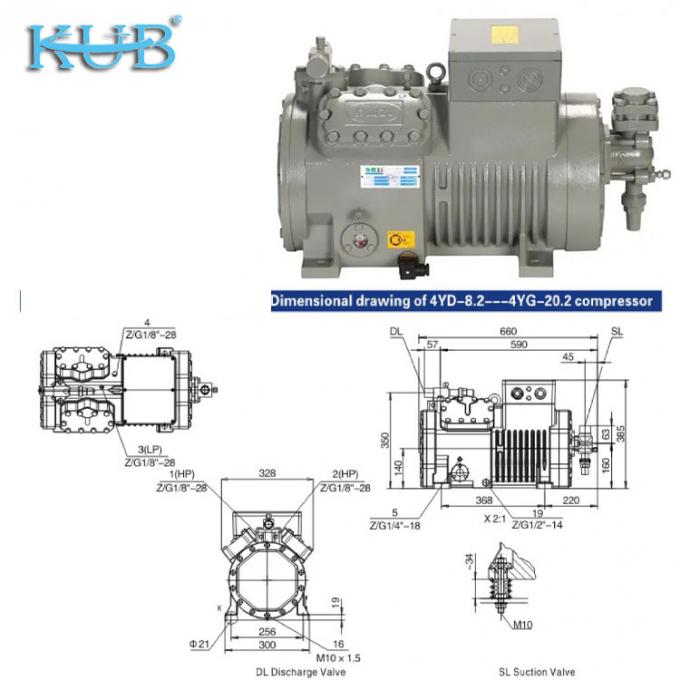 Compressor de refrigeração de 2HP a 50HP Fabricado na China Suporte compressor de pistão semi-hermético barato e personalizado para refrigeração de câmaras frigoríficas, compressor de câmaras frigoríficas, sistema de câmaras frigoríficas, câmaras frigoríficas industriais 5