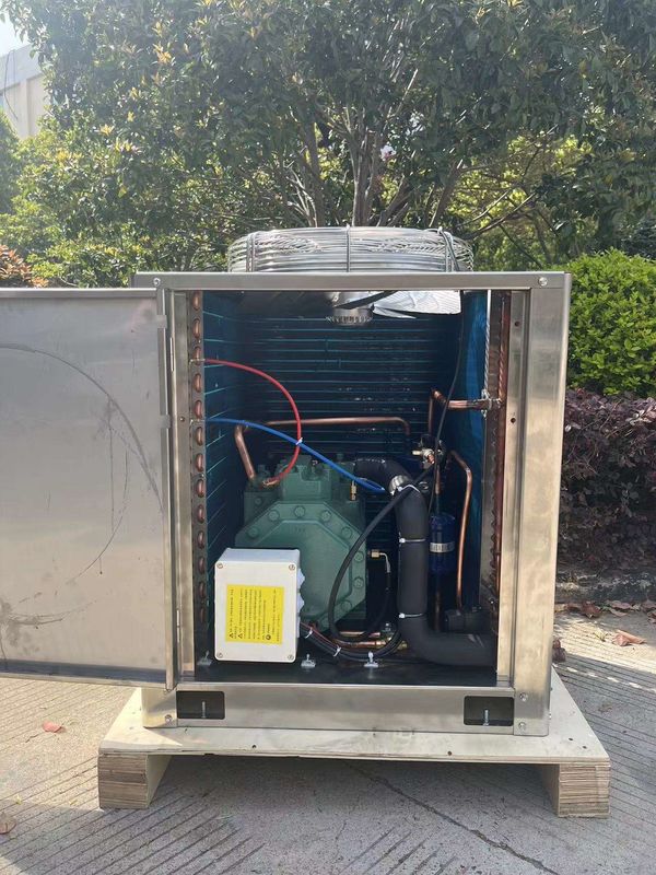 2CES-3Y compressor Tipo de caixa Unidade de condensação 3HP arrefecida a ar Grelha de ventilador e lâminas Unidade de condensação de aço inoxidável