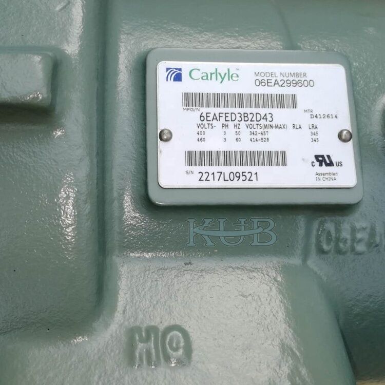 Carlyle 06E35656A0 06E75656A0 Compressor de pistão 400v 3ph 50hz R404A Compressor de refrigeração de temperatura única