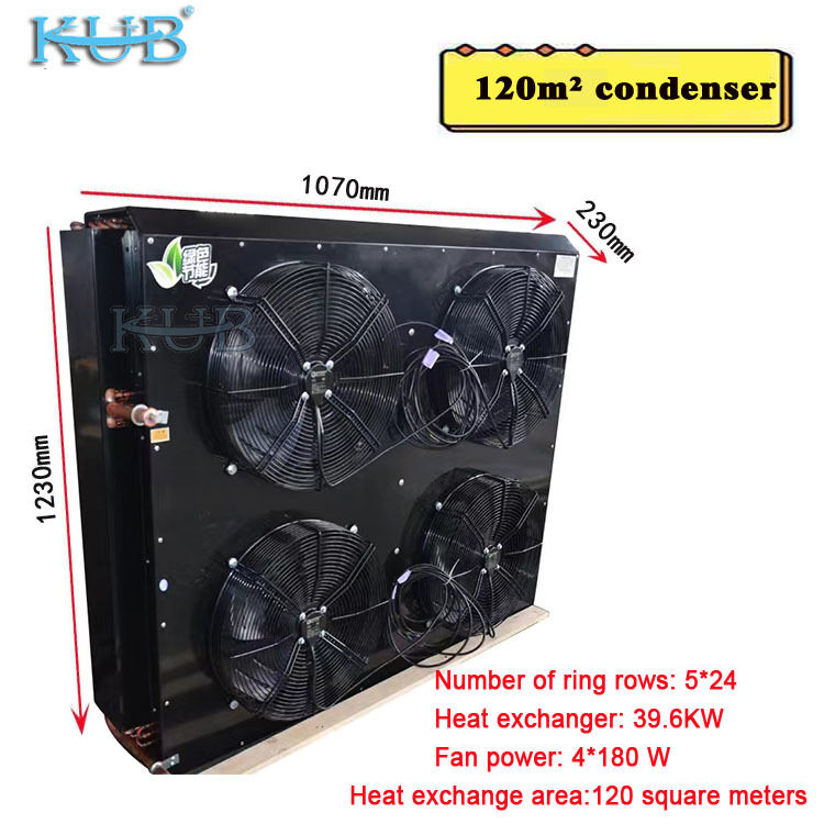 KUB FNH4-120 Mini Air Cooled Condenser 380V Copper Tube Aluminum Fin New Industrial Refrigeration Unit Multi-Refrigerant