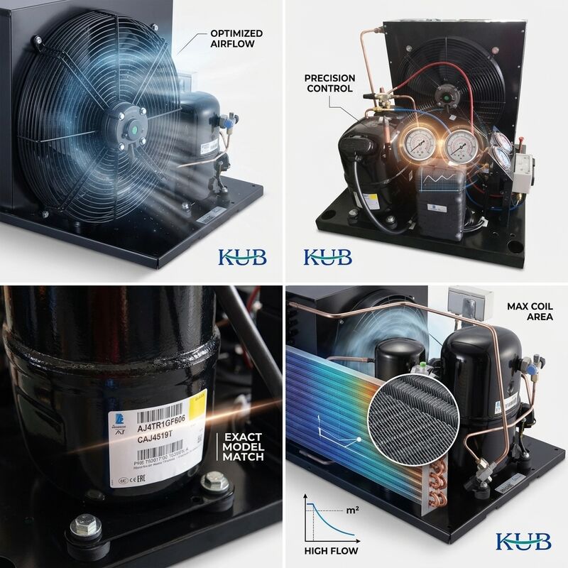 Unidade de condensação pequena de multi capacidade R404A R134a Armário de exposição hermético refrigerador walk-in 1HP a 5HP
