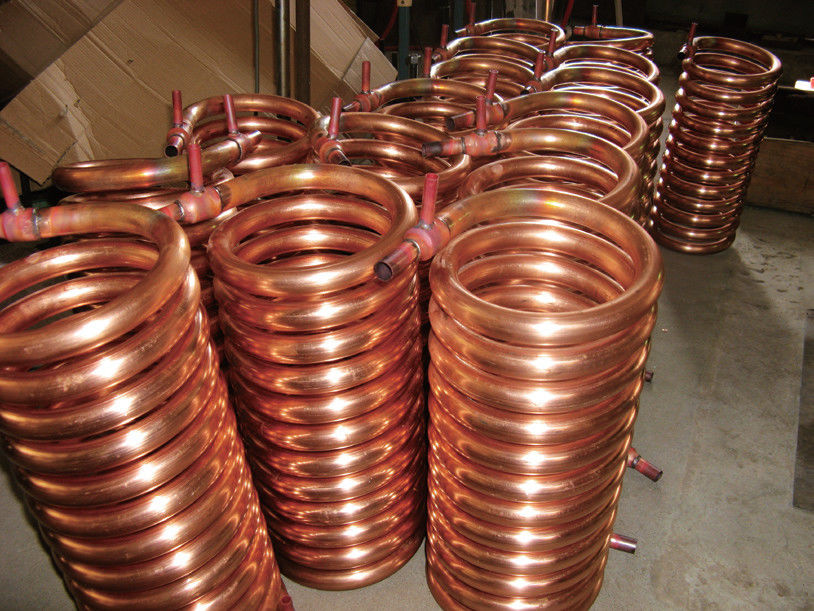 Máquina de gelo, bobina de alumínio do condensador da aleta do tubo de cobre refrigerar de óleo a câmara de ar do permutador de calor da dobro-tubulação