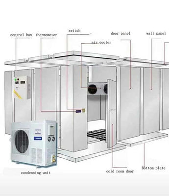 Container de armazenamento a frio americano Mudança para isolamento de armazenamento a frio de 100 mm Edifício de armazenamento a frio mini modular
